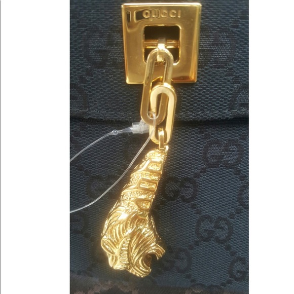 GUCCI TOM FORD Black Suede Flap Med Bag Chain RARE - Picture 3 of 13